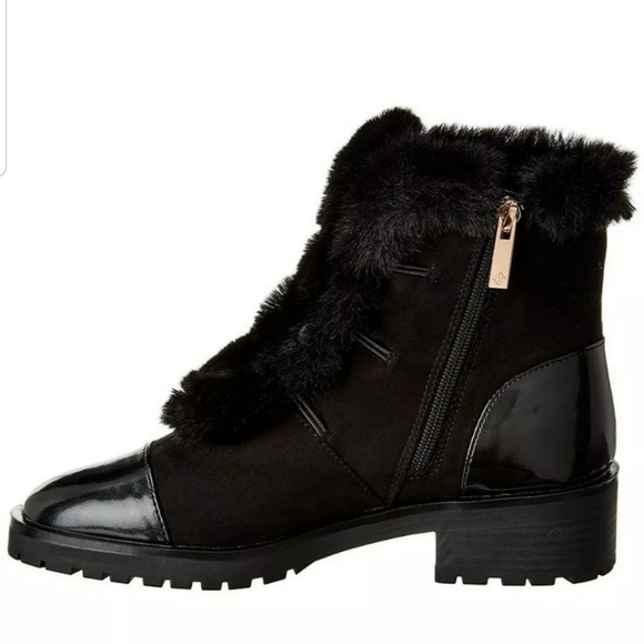 Nanette lepore faux fur leather combat boots - Picture 5 of 5